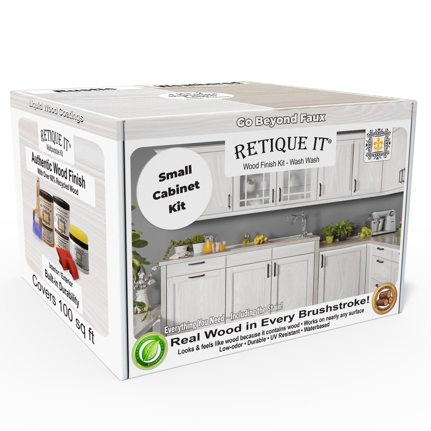 Wood'n Cabinet Kit (12 Door / Grained) - White Wash