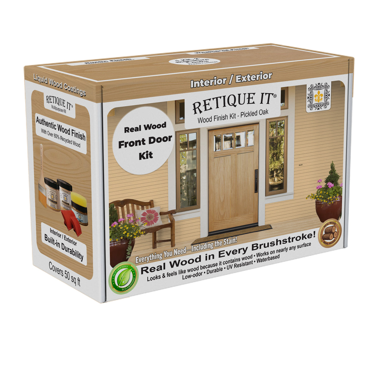 Wood'n Finish Front Door Kit - Pickled Oak