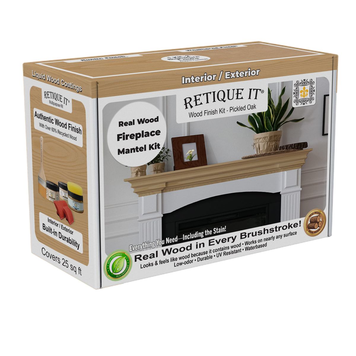 Fireplace Mantel Wood'n Finish Kit - Pickled Oak