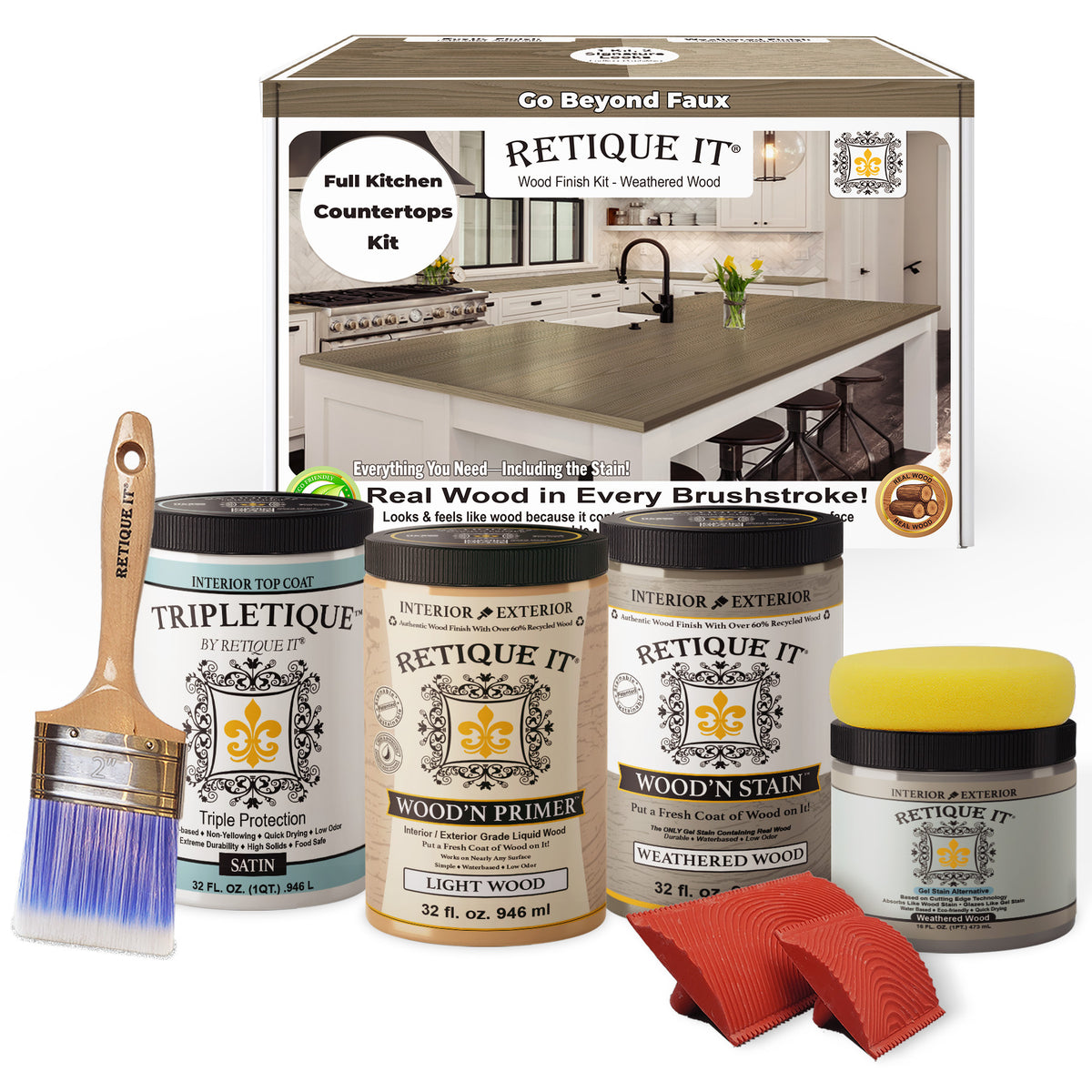 Countertop Kit - Full Kitchen - Weathered Wood