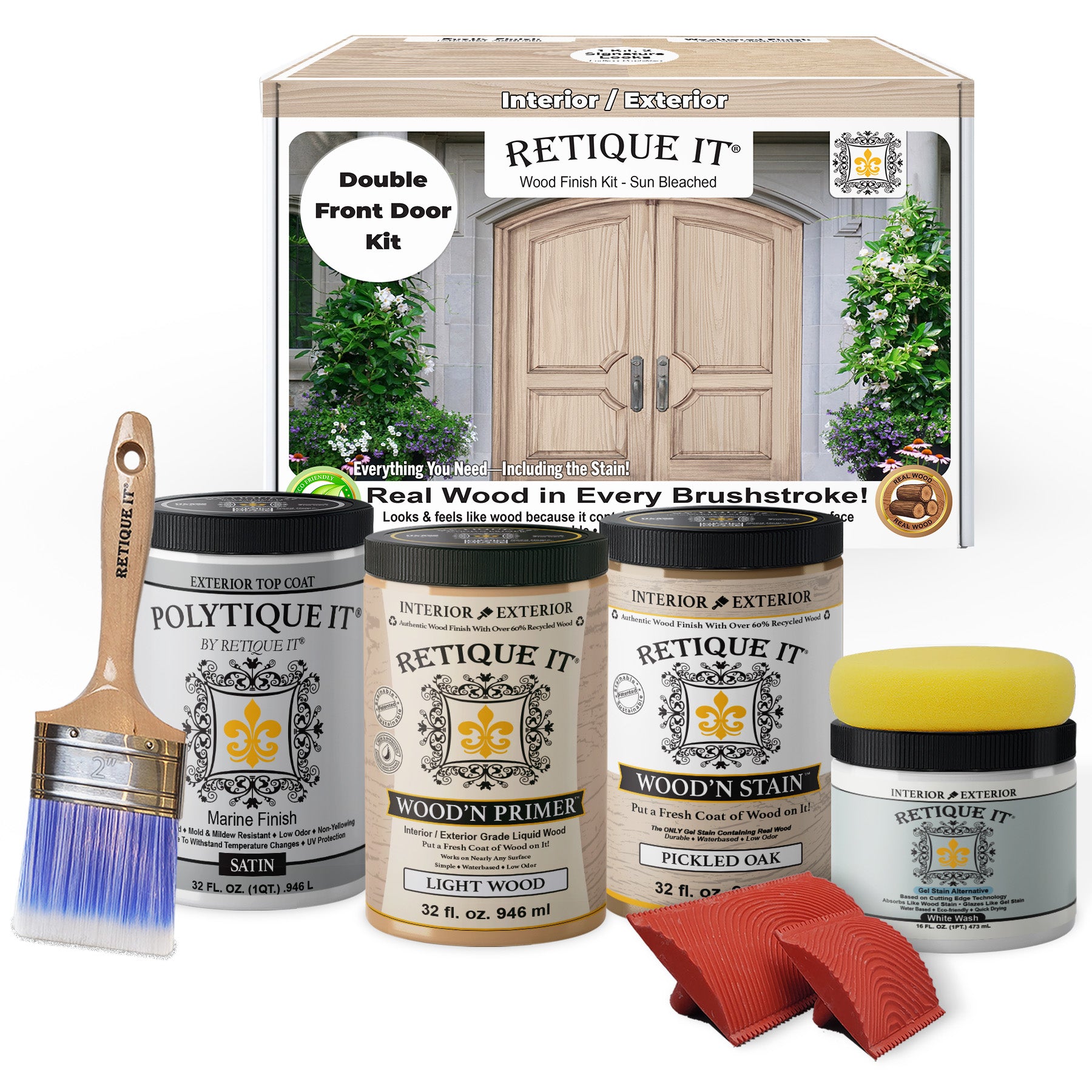 Wood'n Finish Front Door Kit (Double) - Sun Bleached