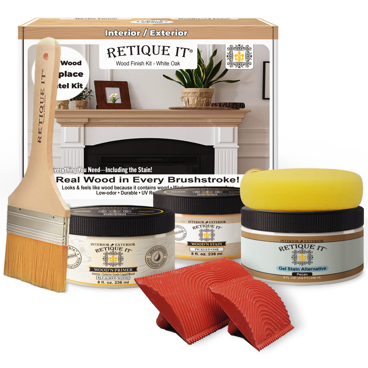 Fireplace Mantel Wood'n Finish Kit - White Oak