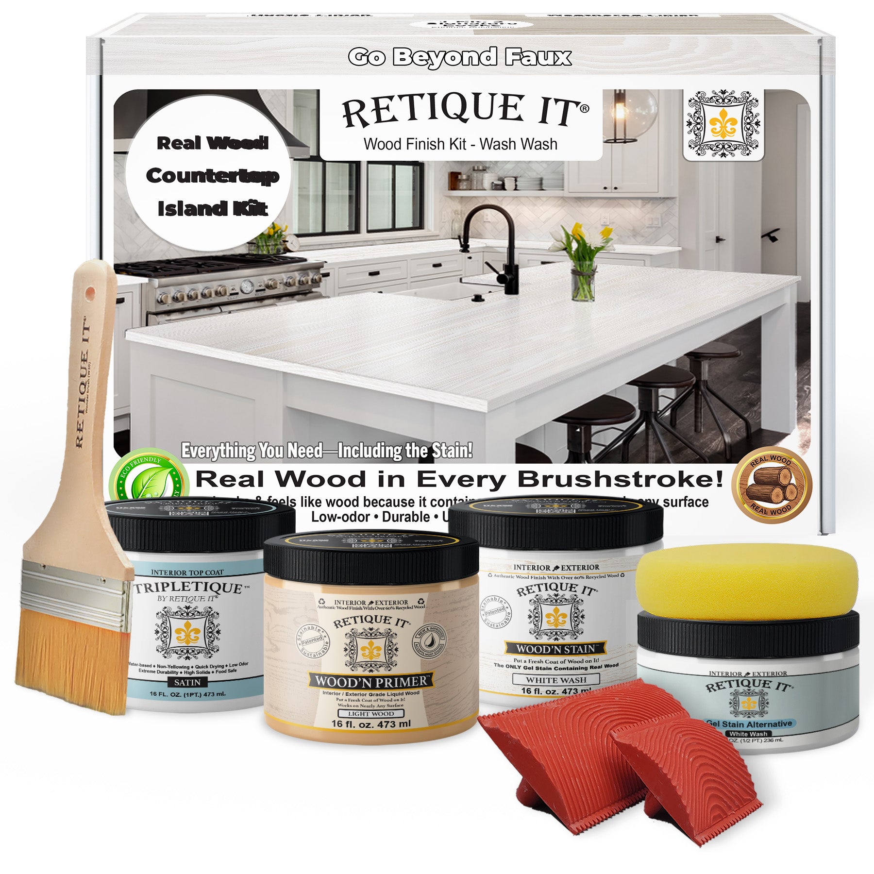 Countertop Kit - Kitchen Island - White Wash