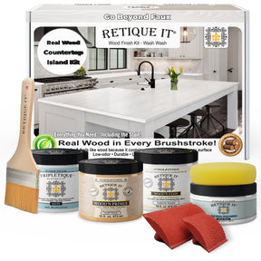 Countertop Kit - Kitchen Island - White Wash