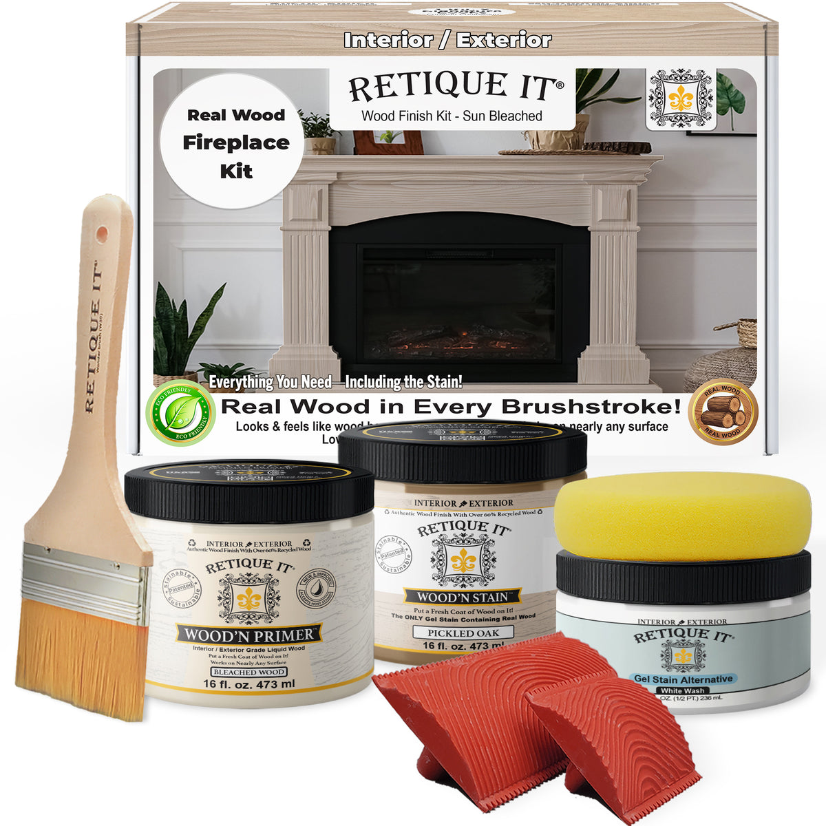 Fireplace Wood'n Finish Kit (Full Fireplace) - Sun Bleached
