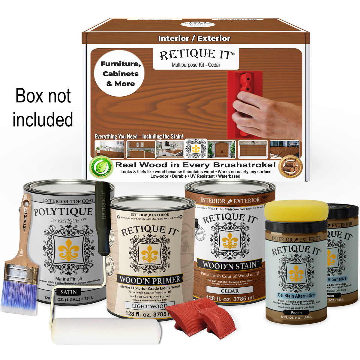 Multi-purpose Wood'n Kit (4x Lg) - Cedar - Exterior Top Coat