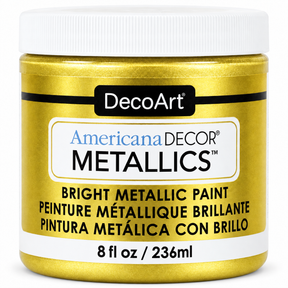 DecoArt Americana Decor Metallics 24K Gold metallic paint bottle on a white background