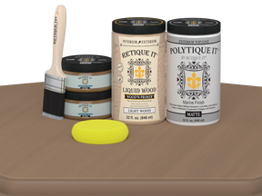 Large Barn Wood Multi-purpose Smooth Finish Kit by Retique It® for exterior top coat in satin, featuring wood-like matte finish.