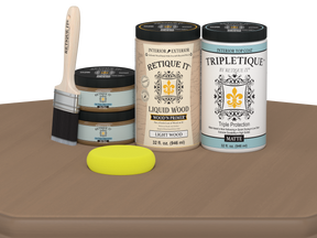 Large Barn Wood Multi-purpose Smooth Finish Kit by Wood'n Finish, includes interior top coat in satin finish, for wood furniture and decor.