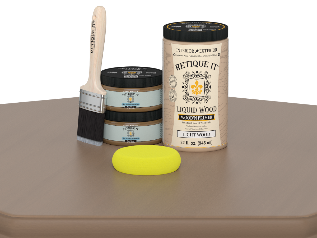 Large Barn Wood Multi-purpose Smooth Finish Kit by Wood'n Finish Kits from Retique It® displayed on a table.