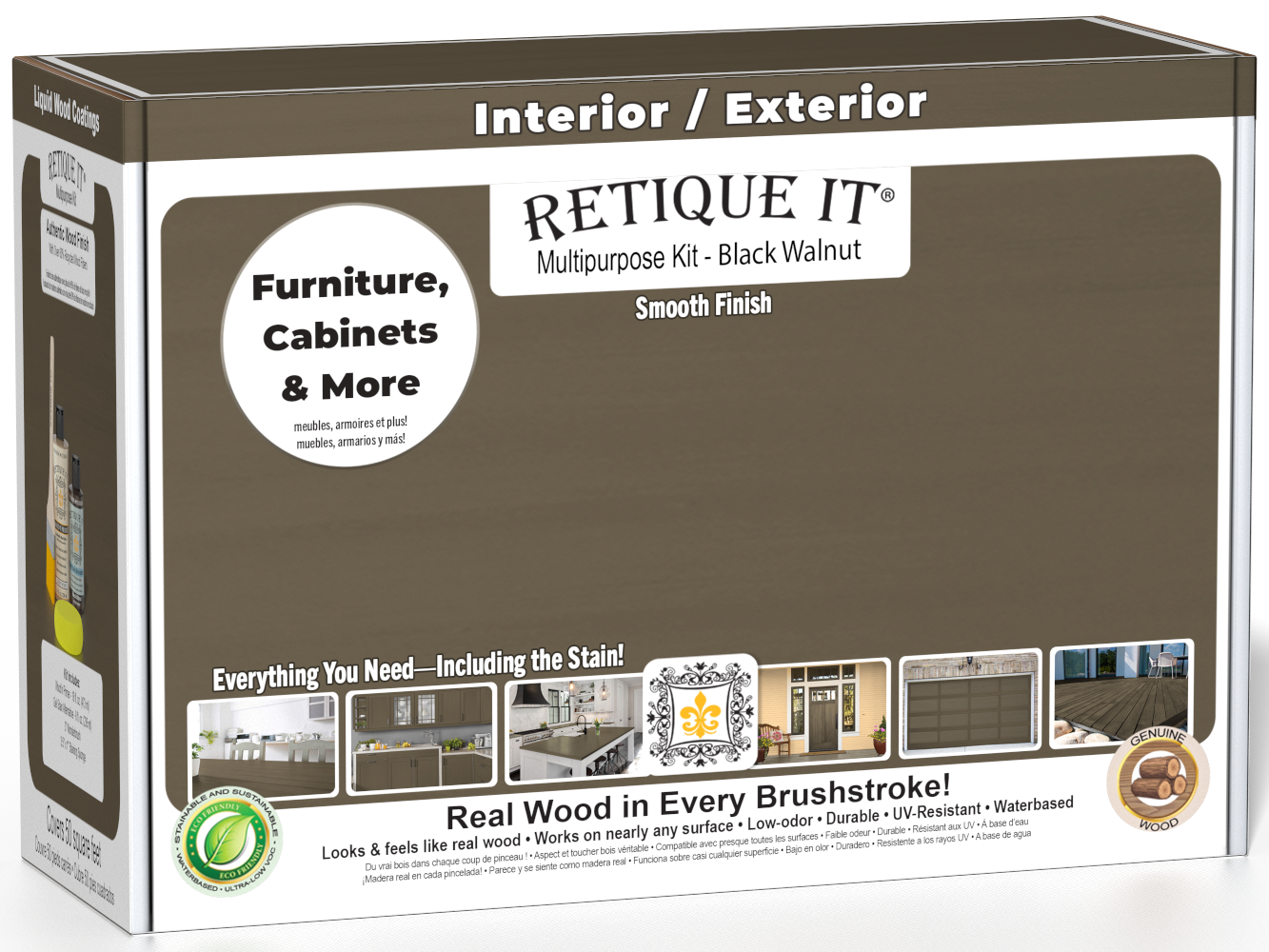 Retique It Black Walnut Multipurpose Kit box for furniture, cabinets, and more.