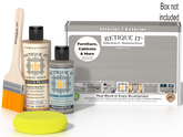 Retique It® Weathered Wood kit with brush, Wood’n Primer, Weathered Wood stain alternative, and box not included.
