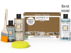 Retique It® Pecan kit with brush, sponge, top coat, and box not included.