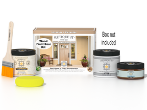 Retique It Wood'n Door smooth finish kit in White Oak stain, featuring a front door with natural wood grain and white oak color.