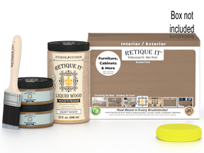 Large Barn Wood Multi-purpose Smooth Finish Kit by Retique It® in wood finish with application tools and instructions.