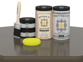 Retique It Wood'n Door Smooth Finish Kit for double doors in Black Walnut stain with a glossy finish, designed for wood doors.