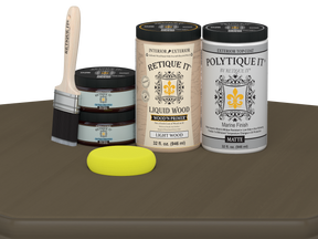 Black Walnut wood stain kit for double doors, featuring a smooth finish by Retique It, ideal for enhancing wood surfaces.