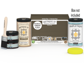 Retique It® Large Black Walnut Multi-purpose Smooth Finish Kit for interior top coat with a matte, polished look in a wood finishing kit.