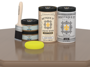 Retique It Wood'n Door Smooth Finish Kit for double barn wood doors, featuring a glossy stain and natural wood appearance.