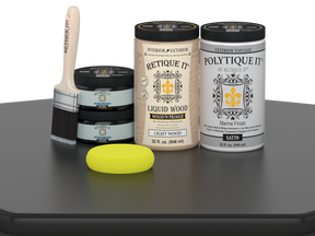 Retique It Wood'n Door Smooth Finish Kit for double doors in Classic Black, includes stains and satin finish for a sleek look.
