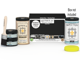 Retique It Multi-purpose Smooth Finish Kit (Large) in classic black for wood interior top coat, includes tools and supplies.