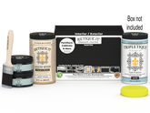 Large Classic Black wood finish kit by Retique It for interior top coat, includes tools and supplies for smooth application.