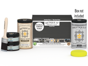 Large Charcoal Multi-purpose Smooth Finish Kit for exterior wood projects by Retique It® Wood'n Finish Kits, includes top coat.