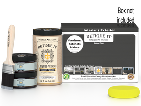 Large Charcoal Wood'n Finish Kit by Retique It® with smooth finish, includes tools and supplies for multi-purpose wood finishing.