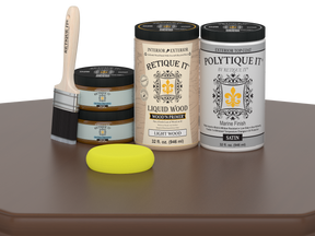 Retique It Wood'n Door Smooth Finish Kit for double doors in Dark Oak stain with satin finish, designed for wood door restoration.