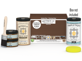 Retique It® Large Dark Oak satin wood finish kit with interior top coat and multiple tools, designed for smooth wood refinishing.