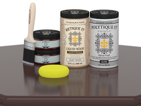 Retique It Wood'n Door Smooth Finish Kit for double Java doors, stain kit with gloss table application, natural wood finish.