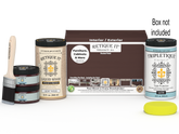 Retique It Multi-purpose Smooth Finish Kit (Large) in Java for interior wood top coating, includes application tools and finish components.