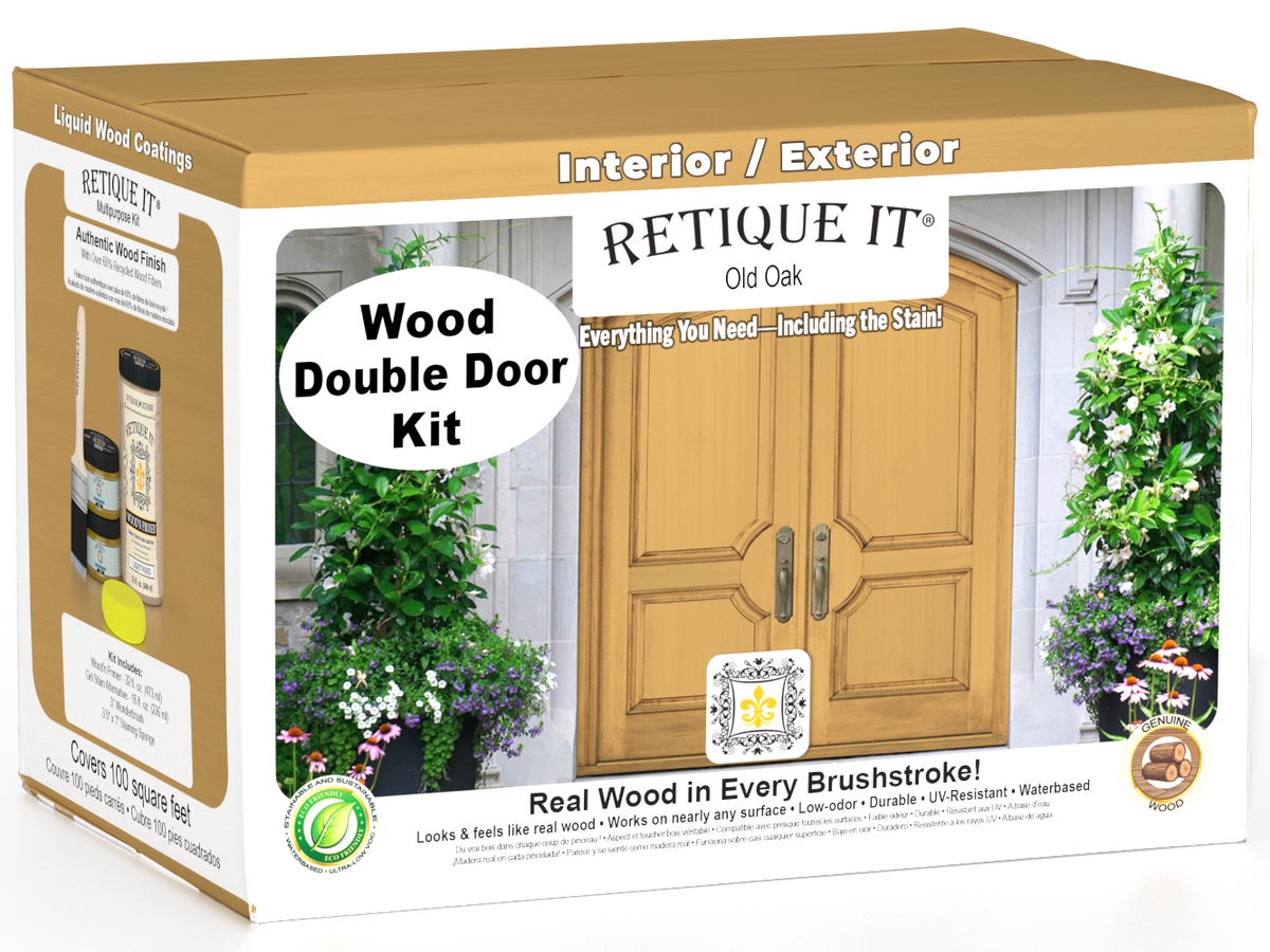 Wood'n Door Smooth Finish Kit (Double Door) - Old Oak