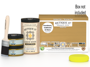 Retique It® Multi-purpose Smooth Finish Kit in Old Oak, large size, featuring wood finish tools and supplies for wood projects.