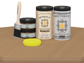 Retique It Wood'n Door smooth finish stain kit for double doors in Pecan, featuring a matte finish on wood surface.