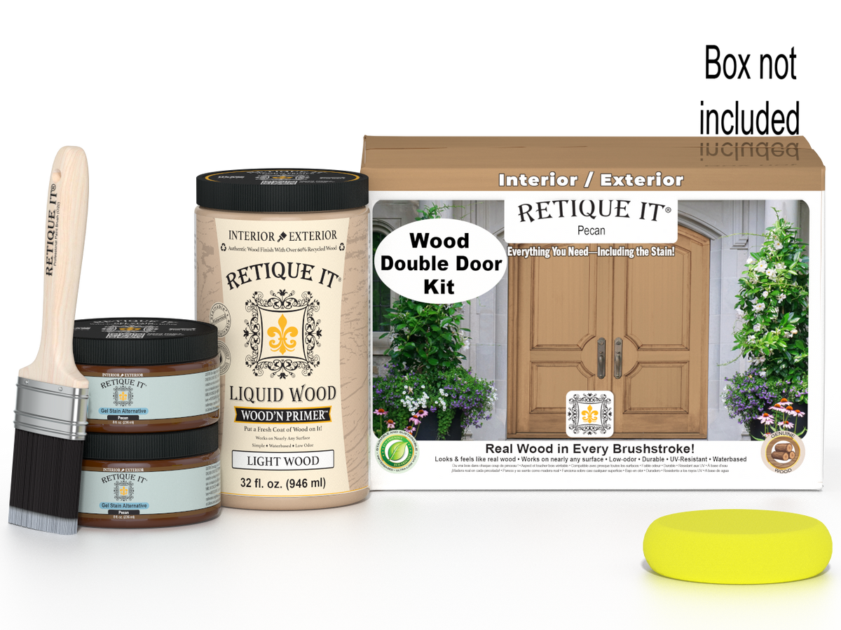 Wood'n Door Smooth Finish Kit (Double Door) - Pecan