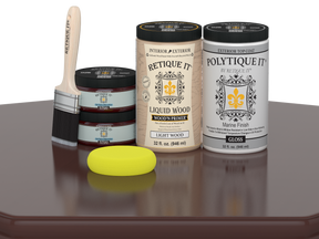 Retique It Wood'n Door Smooth Finish Kit for double doors with red mahogany stain, featuring a glossy finish and wood grain detail.