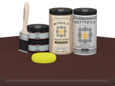 Retique It Wood'n Door Smooth Finish Kit for double doors in Red Mahogany stain, featuring a matte finish on wood surface.