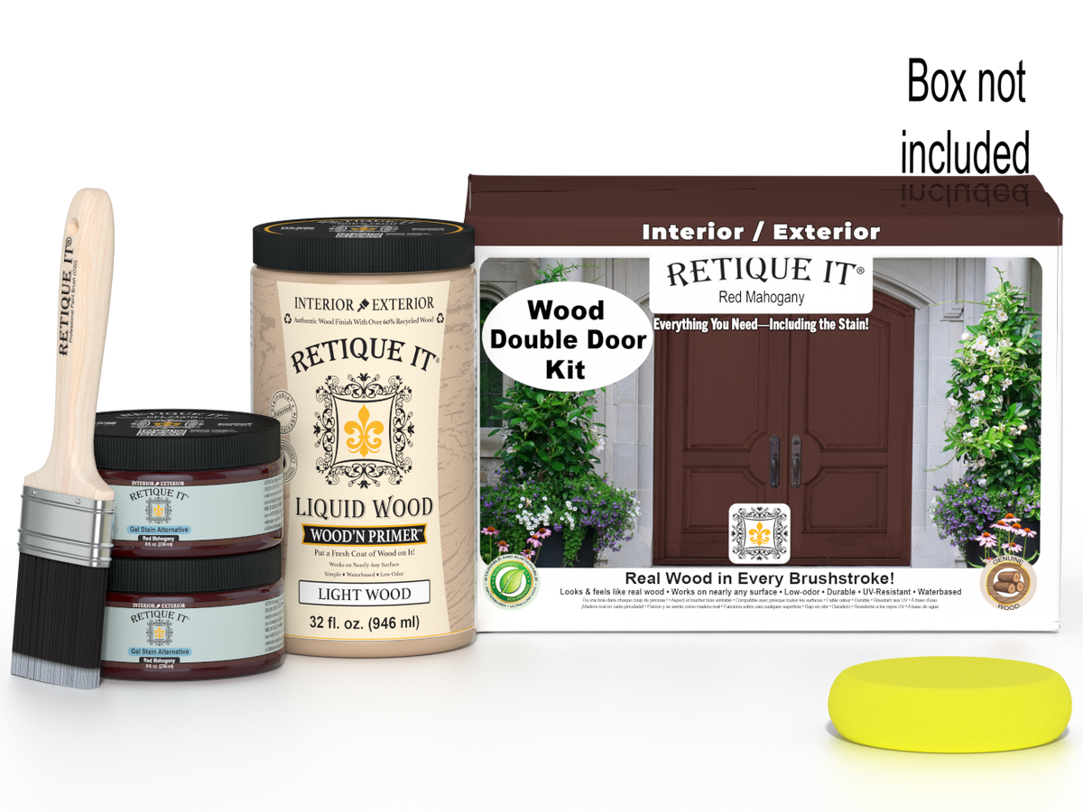 Wood'n Door Smooth Finish Kit (Double Door) - Red Mahogany