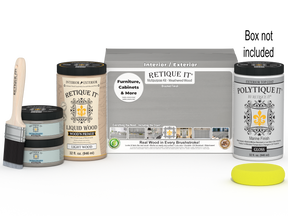 Large Weathered Wood Multi-purpose Smooth Finish Kit from Wood'n Finish Kits by Retique It®, includes exterior top coat in gloss.