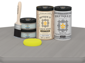 Retique It Wood'n Door smooth finish kit for double doors in weathered wood stain, ideal for matte weathered wood door projects.