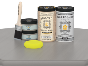 Retique It Wood'n Door smooth finish stain kit for double doors in weathered wood, featuring satin finish and natural wood appearance.