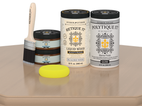 Retique It Wood'n Door stain kit for double doors in White Oak with smooth, glossy finish, designed for a sleek, polished look.