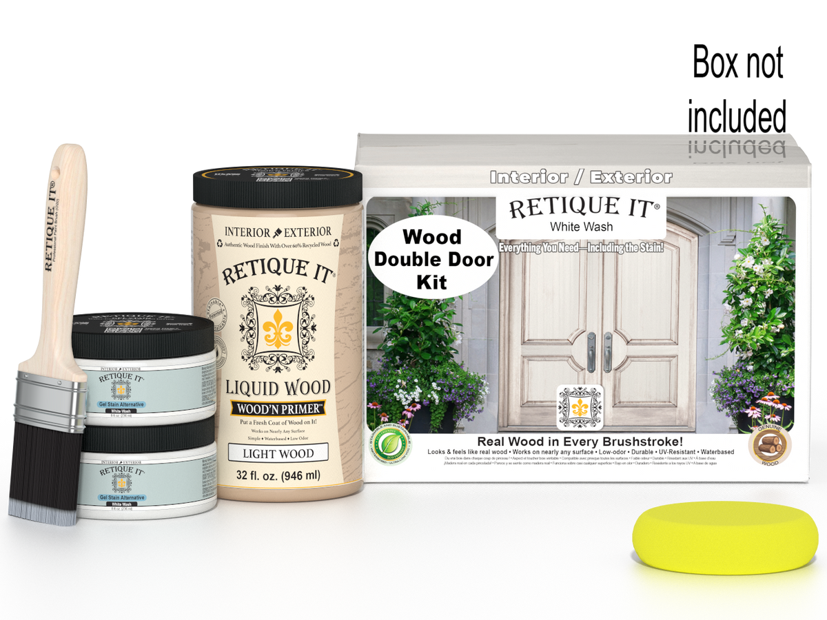 Wood'n Door Smooth Finish Kit (Double Door) - White Wash