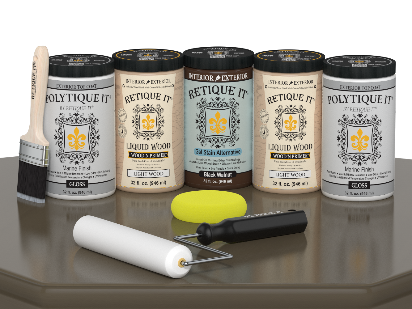 Retique It Wood'n Door smooth finish kit in Black Walnut stain, for front and garage doors, featuring a glossy stain application.