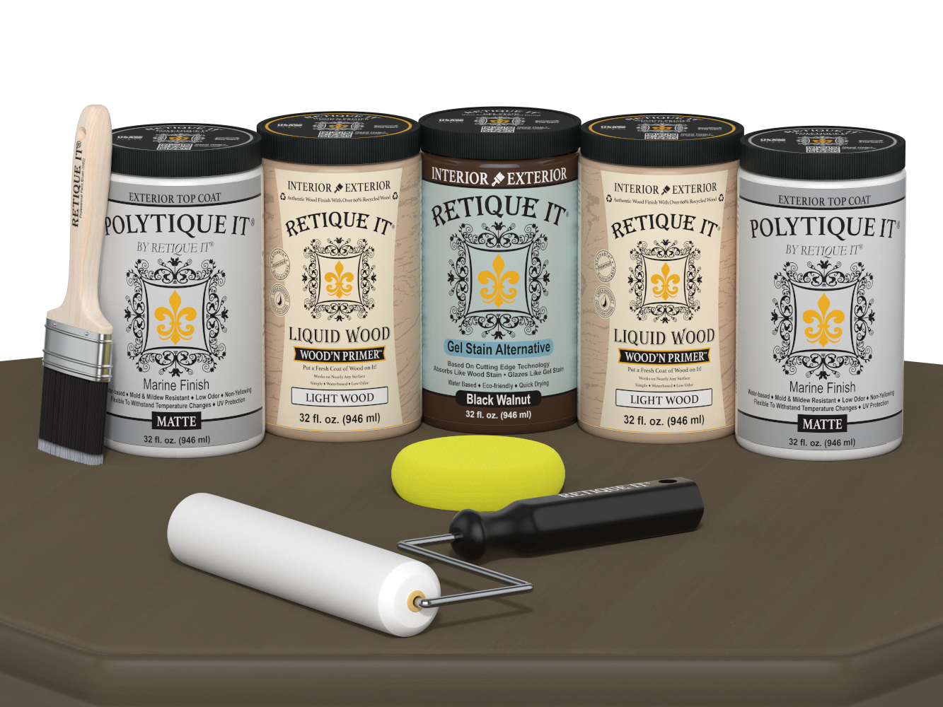 Retique It Wood'n Door Black Walnut stain kit for front and garage doors, featuring smooth matte finish on wood surfaces.