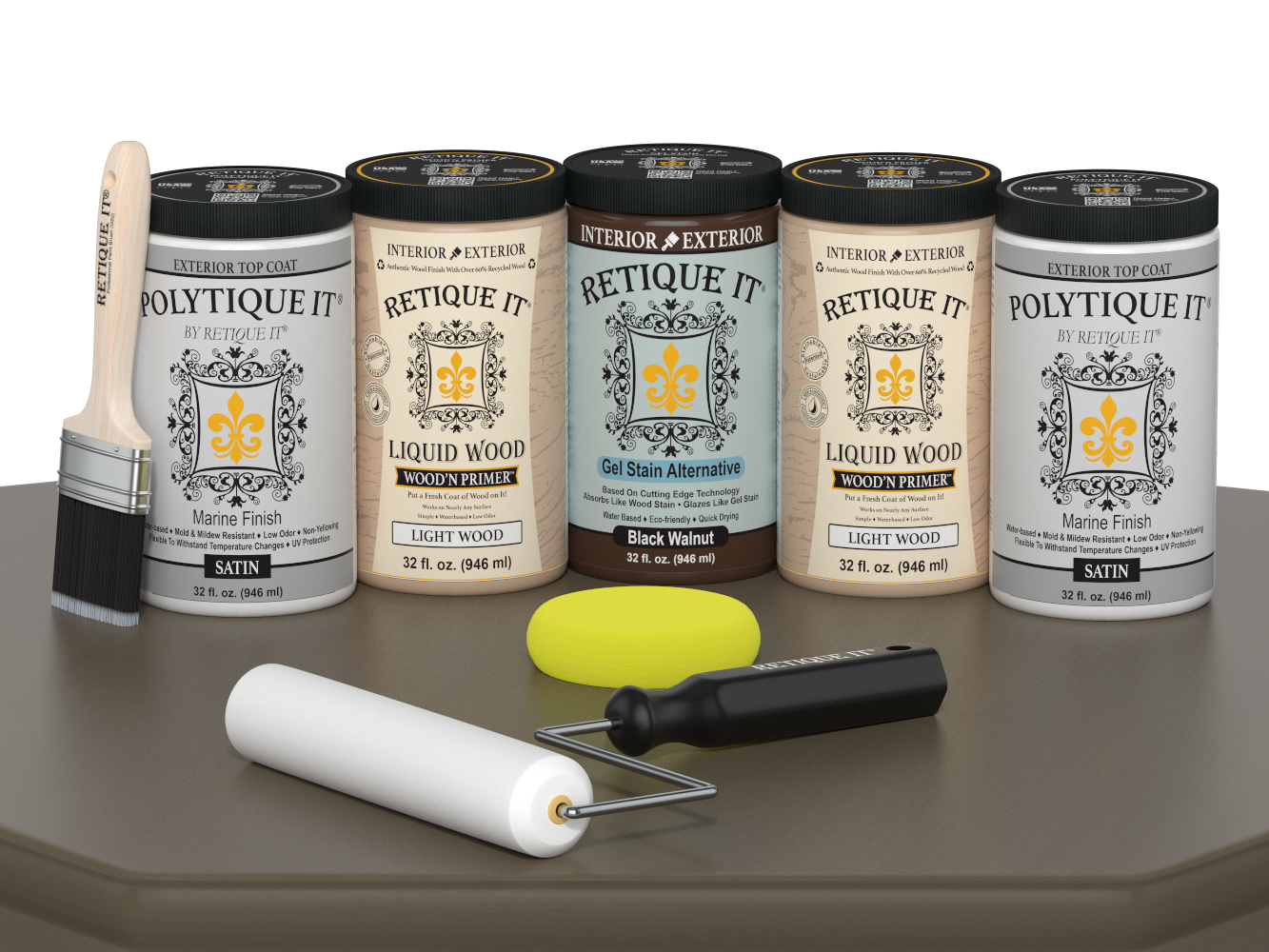 Retique It Wood'n Door smooth finish kit in Black Walnut stain for front and garage doors, featuring satin wood stain application.