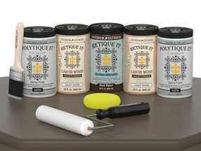 Retique It Wood'n Door smooth finish kit in Black Walnut stain for front and garage doors, featuring satin wood stain application.