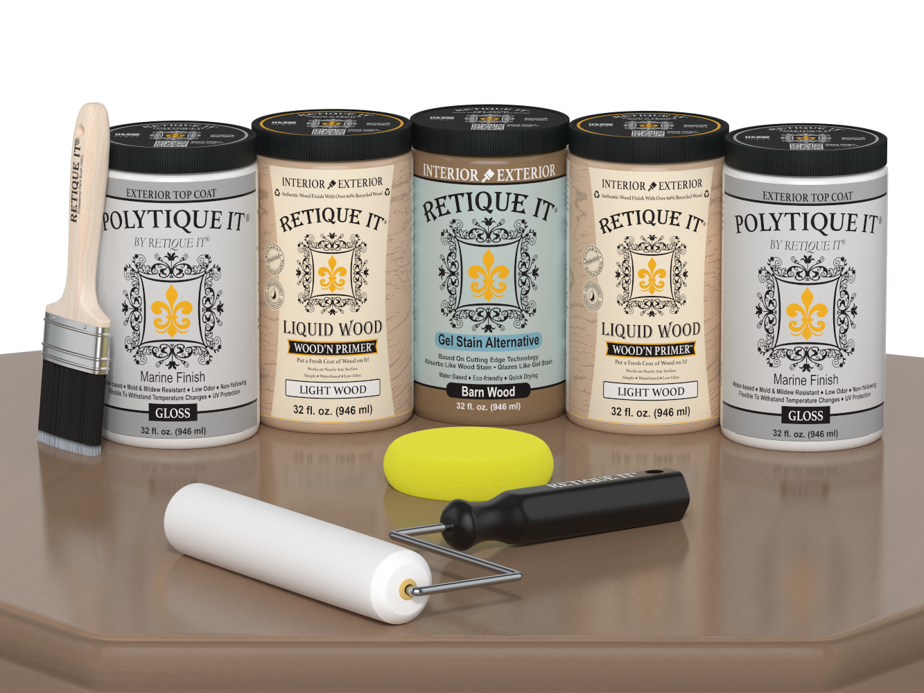 Retique It Wood'n Door smooth finish kit for front and garage doors in barn wood stain, featuring a glossy barn wood appearance.