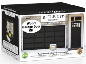 Retique It Wood'n Door black stain kit for front and garage doors, featuring smooth finish and classic black color.